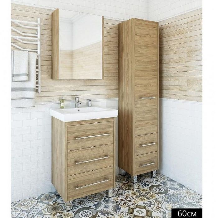 Зеркальный шкаф Sanflor Ларго 60 R Н0000000022 Швейцарский вяз