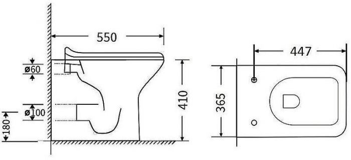 Унитаз Agger AT02200 приставной с сиденьем Микролифт
