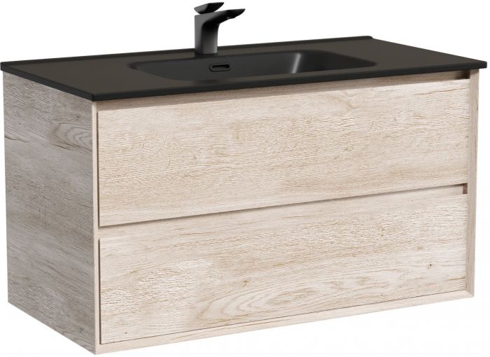 Тумба подвесная SANCOS Marmi 2.0 890х445х520 с двумя ящиками оснащенными доводчиками скрытого монтажа, дуб галифакс натуральный, MR2.090EG