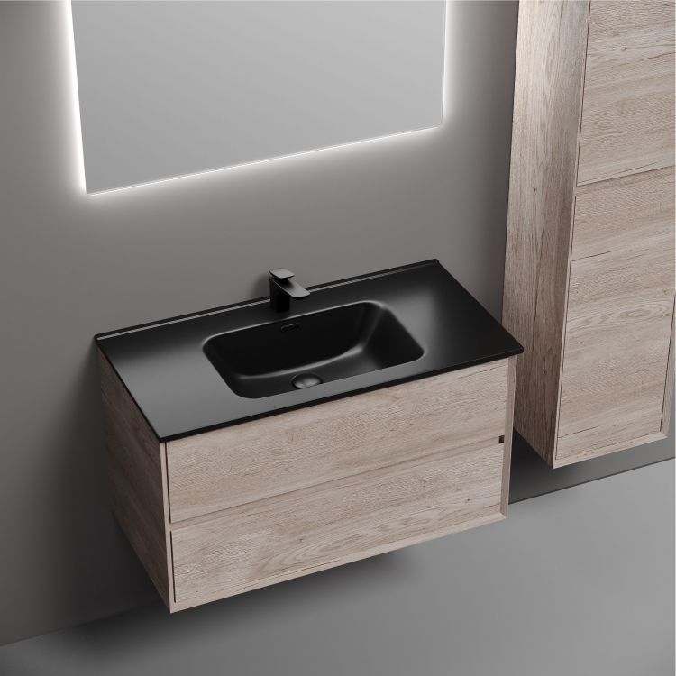 Тумба подвесная SANCOS Marmi 2.0 890х445х520 с двумя ящиками оснащенными доводчиками скрытого монтажа, дуб галифакс натуральный, MR2.090EG