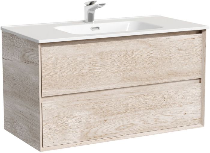 Тумба подвесная SANCOS Marmi 2.0 890х445х520 с двумя ящиками оснащенными доводчиками скрытого монтажа, дуб галифакс натуральный, MR2.090EG