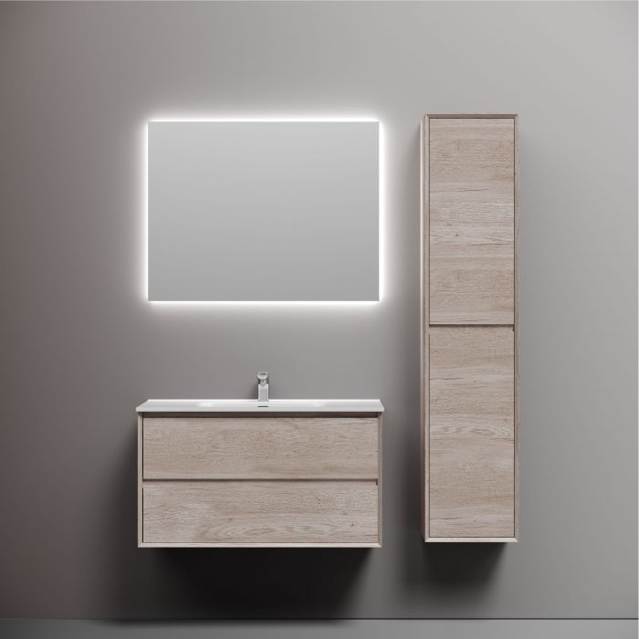 Тумба подвесная SANCOS Marmi 2.0 890х445х520 с двумя ящиками оснащенными доводчиками скрытого монтажа, дуб галифакс натуральный, MR2.090EG