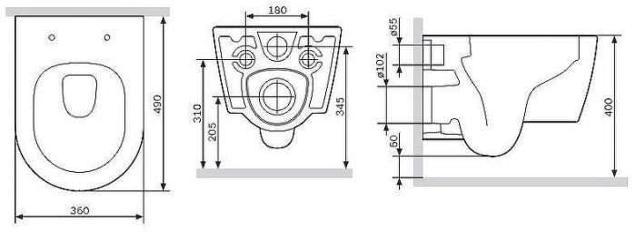Унитаз AM.PM Func C8F1700SC подвесной с сиденьем Микролифт