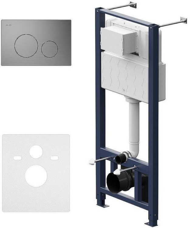 Инсталляция AM.PM Pro I012704.9031 для подвесного унитаза с клавишей смыва Никель матовый