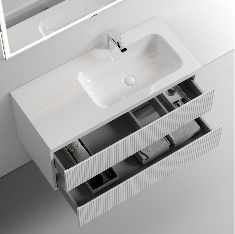 Тумба подвесная SANCOS под раковину Snob T правая, Bianco 995х445х500, SNT100RW