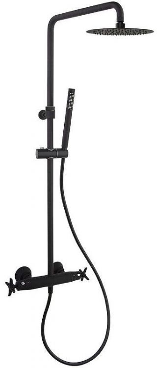 Душевая система Ramonsoler Adagio 915401RM250NM с термостатом Черная матовая Душевая система Ramonsoler Adagio 915401RM250NM с термостатом Черная матовая