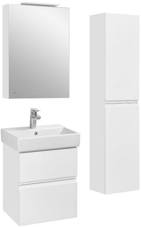 Зеркальный шкаф Roca Oleta 50 L A857643806 с подсветкой Белый глянец