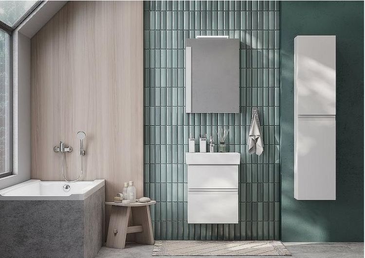 Зеркальный шкаф Roca Oleta 50 L A857643806 с подсветкой Белый глянец