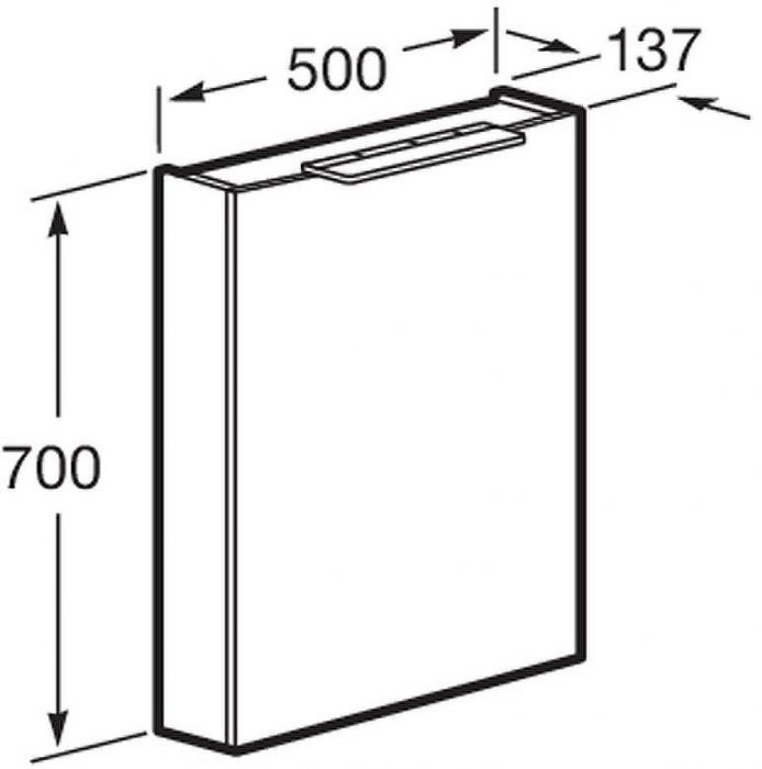 Зеркальный шкаф Roca Oleta 50 L A857643806 с подсветкой Белый глянец