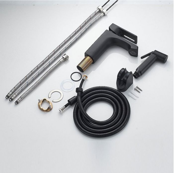 Смеситель для раковины Raffine F171H с гигиеническим душем цвет Черный