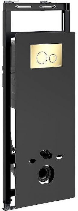 Инсталляция WasserKRAFT Salm 27TLT.010.ME.BL.PG02 для унитаза Черное стекло с клавишей смыва Золото глянцевое