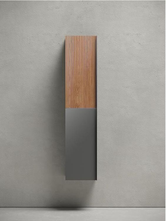 Шкаф пенал Sancos Delta 35 PDL35GR подвесной Дуб красный Графит