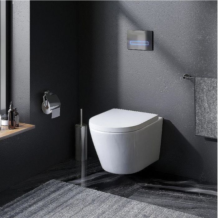 Комплект унитаза с инсталляцией AM.PM Sense FlashClean IS100151.741701 с сиденьем Микролифт и клавишей смыва Хром глянцевый