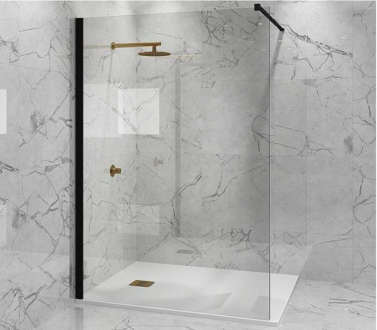 Душевая перегородка Paini 100 PAINI-WalkIN100C профиль Черный матовый стекло прозрачное