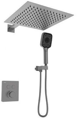 Душевая система Black&amp;White Gravity GH-9101-GM 9101GMGH с термостатом цвет Gun Metal