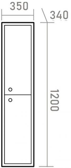 Шкаф пенал Brevita 50 Shades of Grey Анастейша 35 R Ана-05035-01-01П подвесной Белый матовый Серый матовый