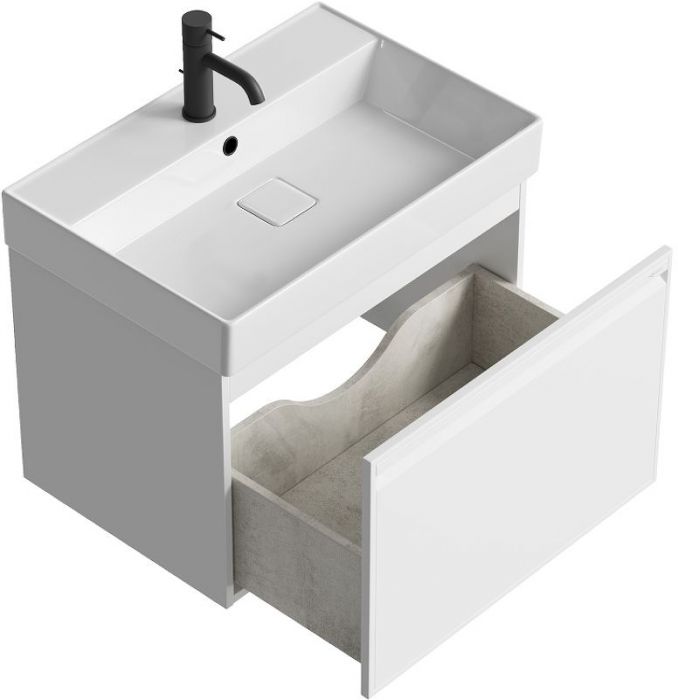 Тумба под раковину Aqwella Pure 65 PUR0165WM подвесная Белая матовая