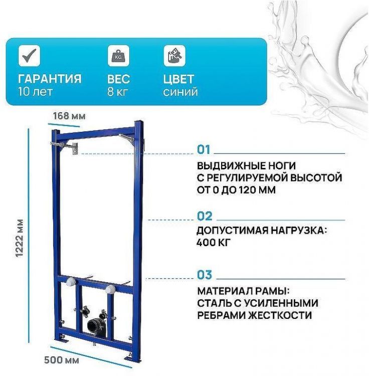 Инсталляция Allen Brau Base 9.30001.20 для биде Синяя