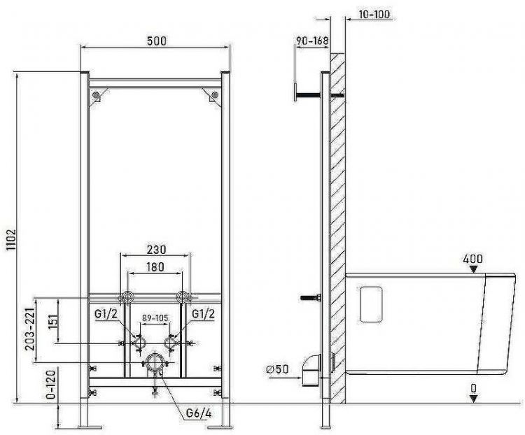 Инсталляция Allen Brau Base 9.30001.20 для биде Синяя
