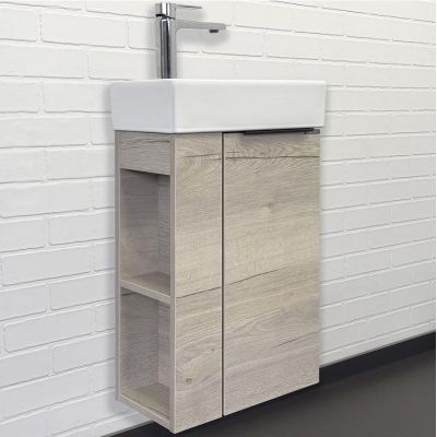 Тумба с раковиной Comforty Матэ 40 00-00015132 подвесная Дуб дымчатый