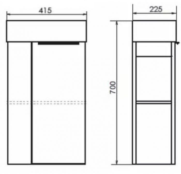 Тумба с раковиной Comforty Матэ 40 00-00015132 подвесная Дуб дымчатый