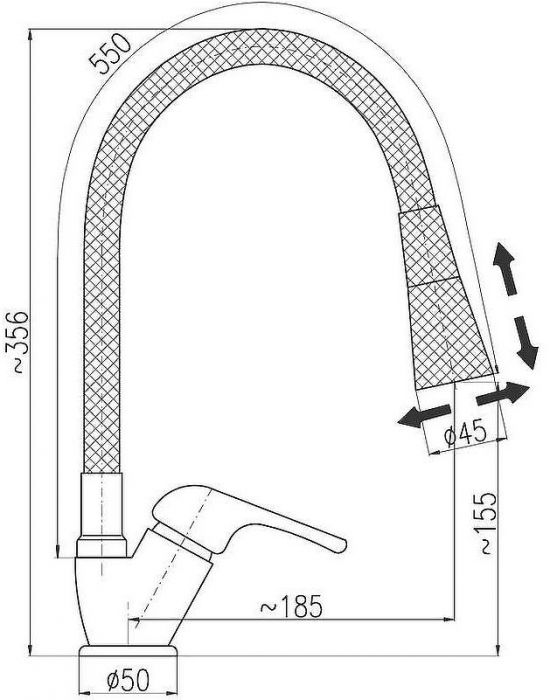 Смеситель для кухни Rav Slezak Sazava SA506.5/13S Серый Хром