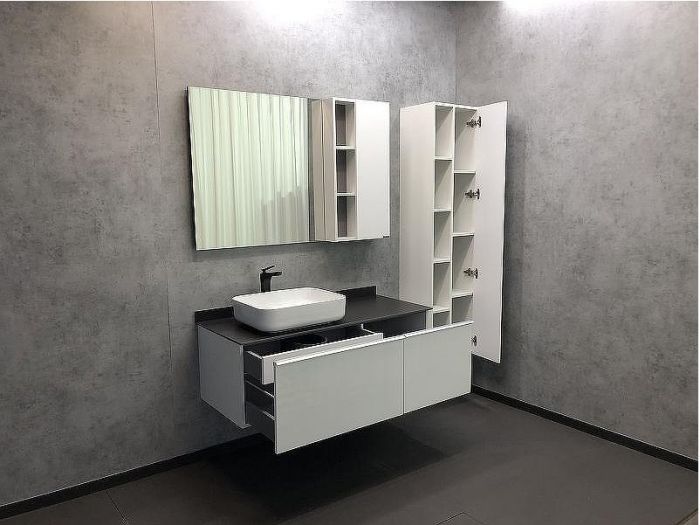 Шкаф пенал Comforty Милан 40 00004136467 подвесной Белый глянец