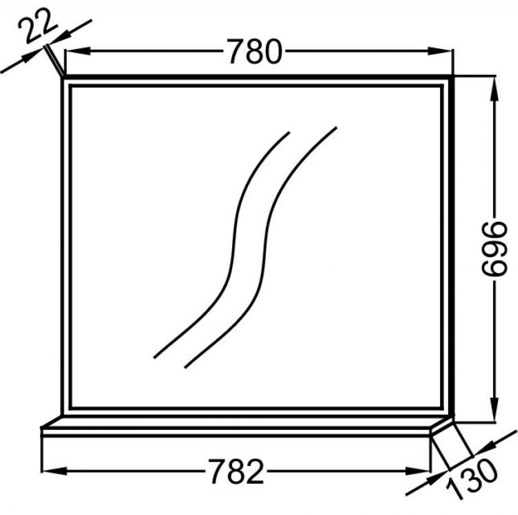 Зеркало с полочкой 78 см Jacob Delafon Vivienne EB1597-E52, дуб табак Зеркало с полочкой 78 см Jacob Delafon Vivienne EB1597-E52, дуб табак