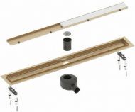 Душевой лоток Timo Drain System 70 DS230207/17 с решеткой Золото матовое / под плитку