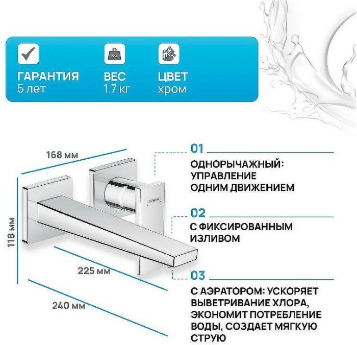Смеситель для раковины Hansgrohe Metropol 32526000 Хром