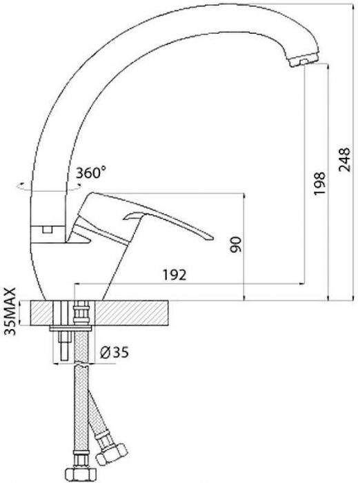 Смеситель для кухни Melodia della vita Medico Argus MDV40412 Хром