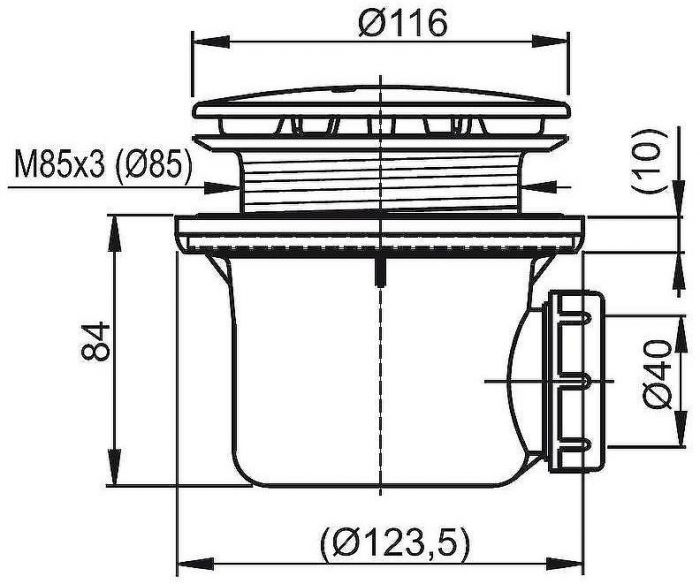 Сифон для душевого поддона Ravak Professional X01749 Черный матовый