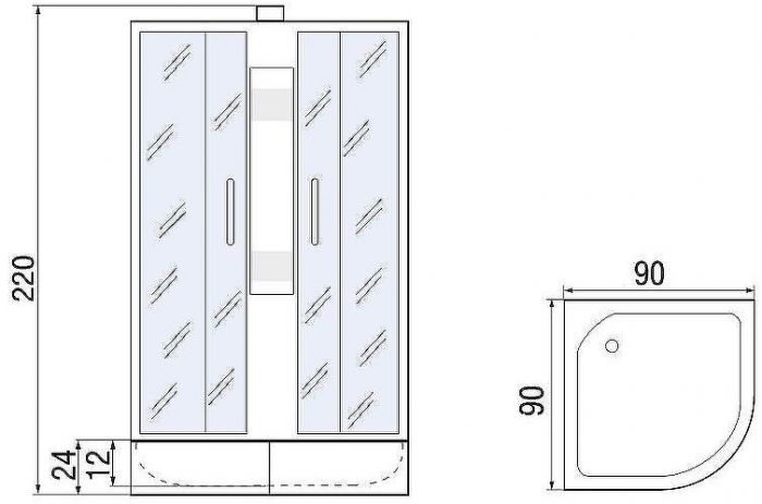 Душевая кабина River Nara Light XL 90x90 МТ Б/К 10000006217 с поддоном