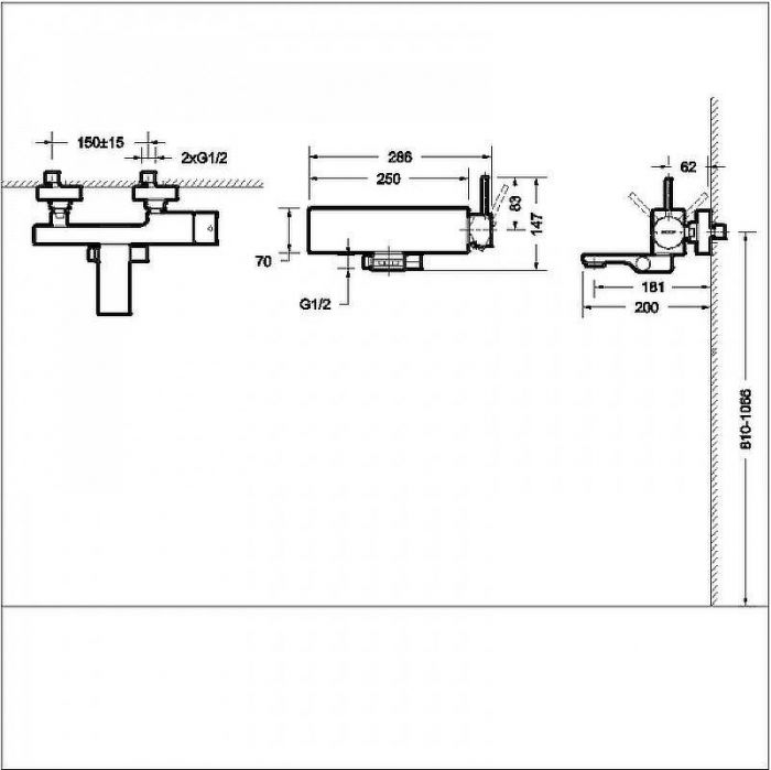 Смеситель для ванны Bravat Arc F66061C-01A-ENG Хром