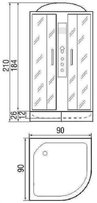 Душевая кабина River Dunay 90x90 ТН 10000001452 с поддоном