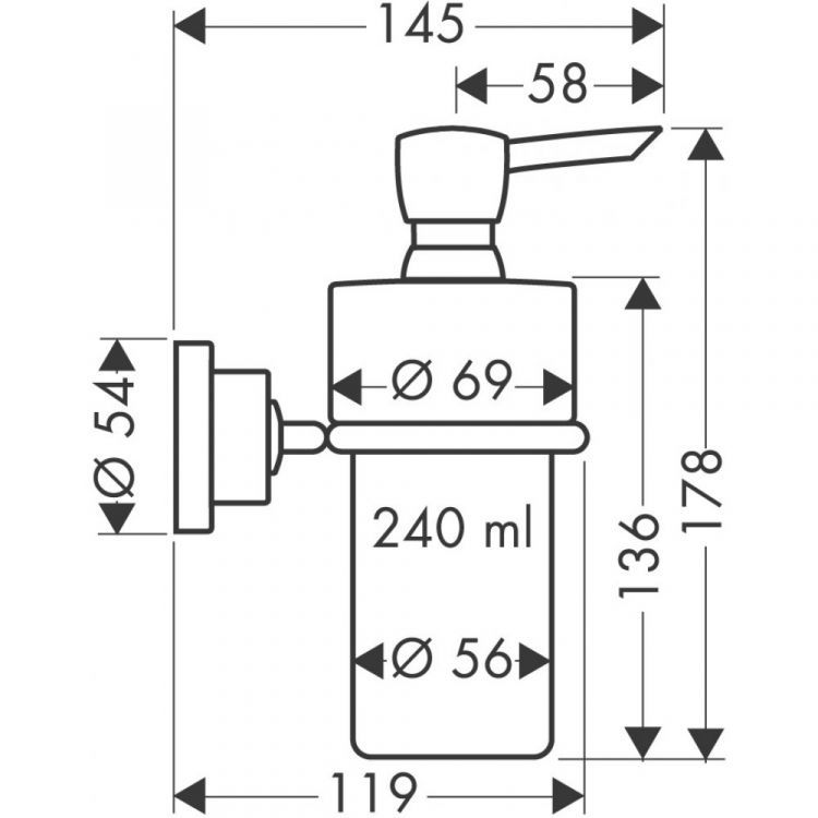 Дозатор для жидкого мыла AXOR Citterio хром 41719000 Дозатор для жидкого мыла AXOR Citterio хром 41719000