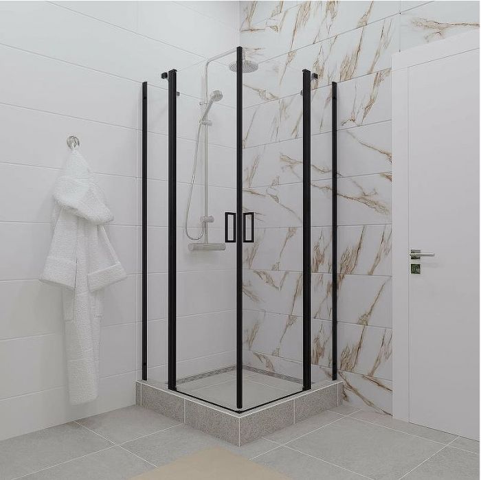 Душевой уголок Triton Тау-Блэк 90х90 Щ0000054036 профиль Черный стекло прозрачное
