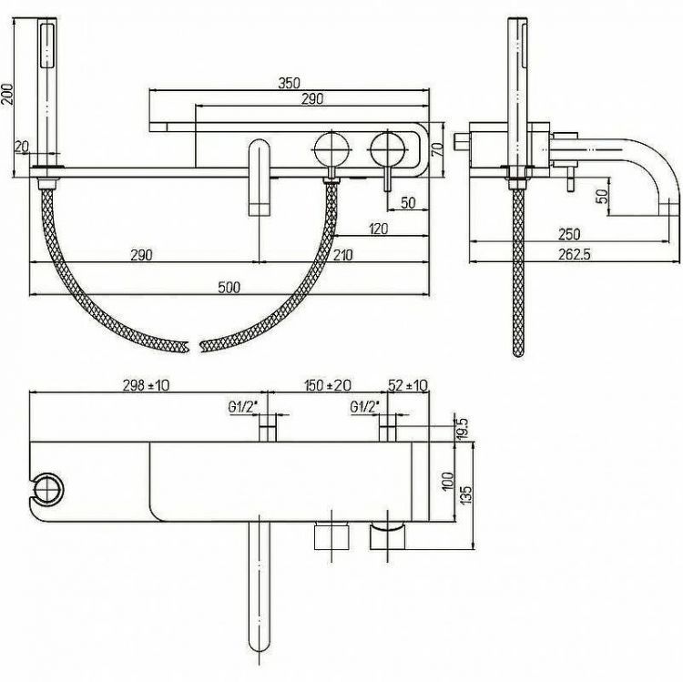 Смеситель для ванны Paini Pad PDCR100B0 Хром Белый