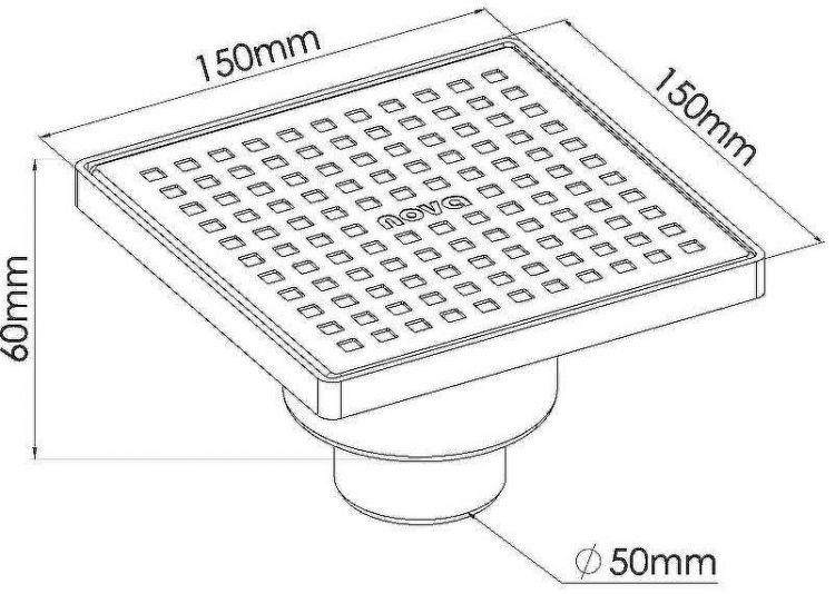 Душевой трап Nova 5036 с решеткой Хром