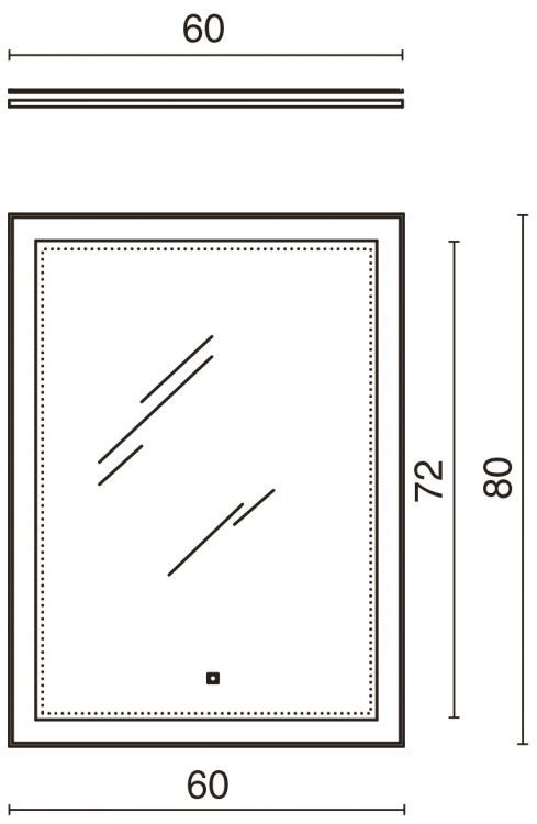Панель с зеркалом (LED) 60x80см Панель с зеркалом (LED) 60x80см