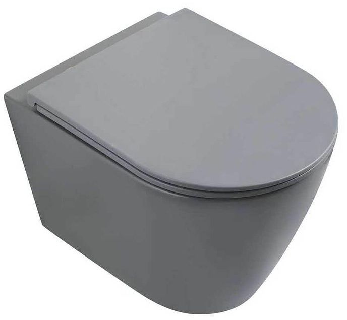 Унитаз Veconi Ando VAN-48TGR подвесной цвет Серый матовый с сиденьем Микролифт