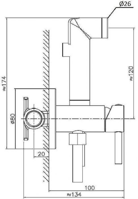 Гигиенический душ со смесителем Orange Karl M05-888cr Хром