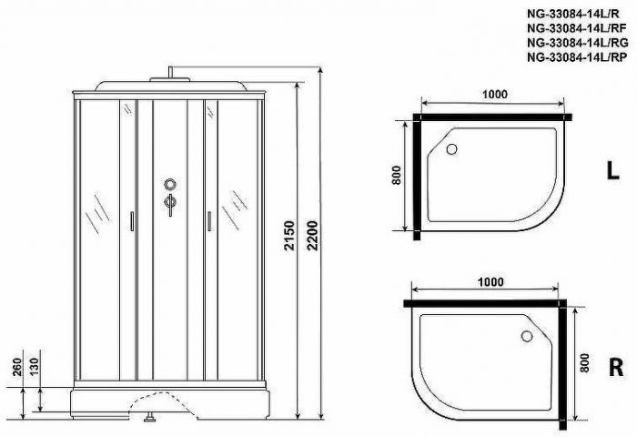 Душевая кабина Niagara Classic 100х80 L NG-33084L без гидромассажа
