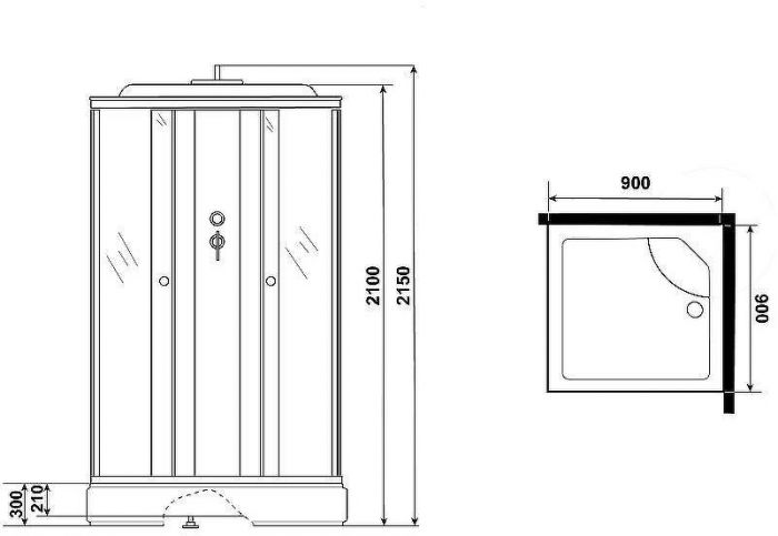 Душевая кабина Niagara Eco 90x90 E90/26Q/TN без гидромассажа