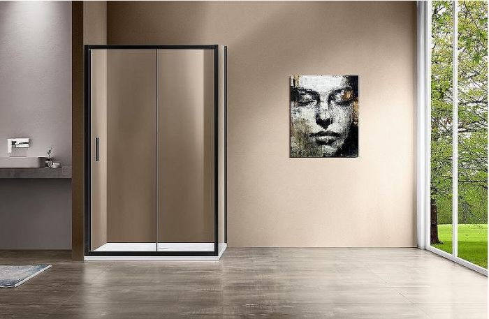 Душевой уголок Vincea Garda 150x90 VSR-1G9015CLB профиль Черный стекло прозрачное
