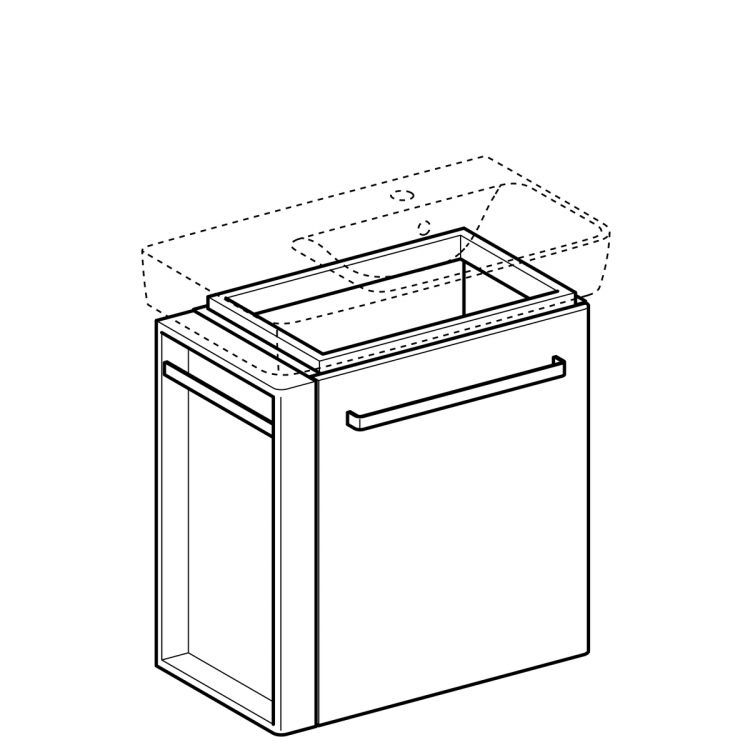 Тумба под раковину Geberit Renova Nr.1 Comprimo, 59x34, белый матовый [862265000]