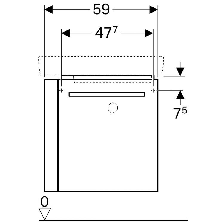 Тумба под раковину Geberit Renova Nr.1 Comprimo, 59x34, белый матовый [862265000]