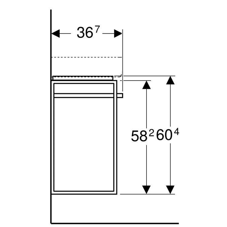 Тумба под раковину Geberit Renova Nr.1 Comprimo, 59x34, белый матовый [862265000]