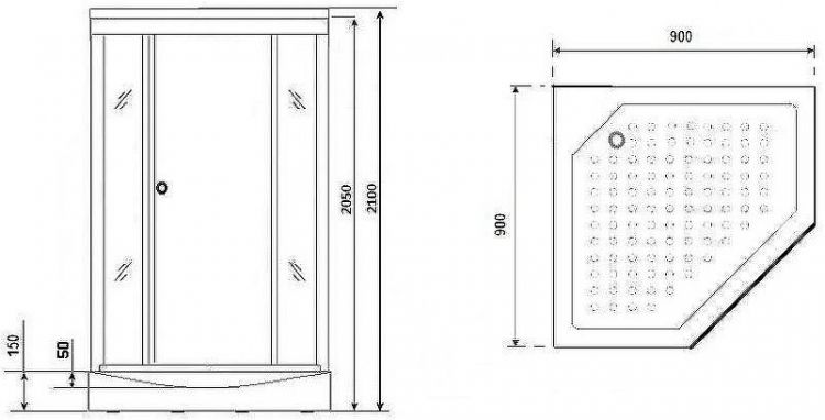 Душевая кабина Niagara Luxe 90x90 NG-7701DG без гидромассажа