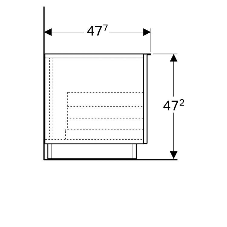 Шкафчик Geberit iCon, 89x48, платина [840092000]